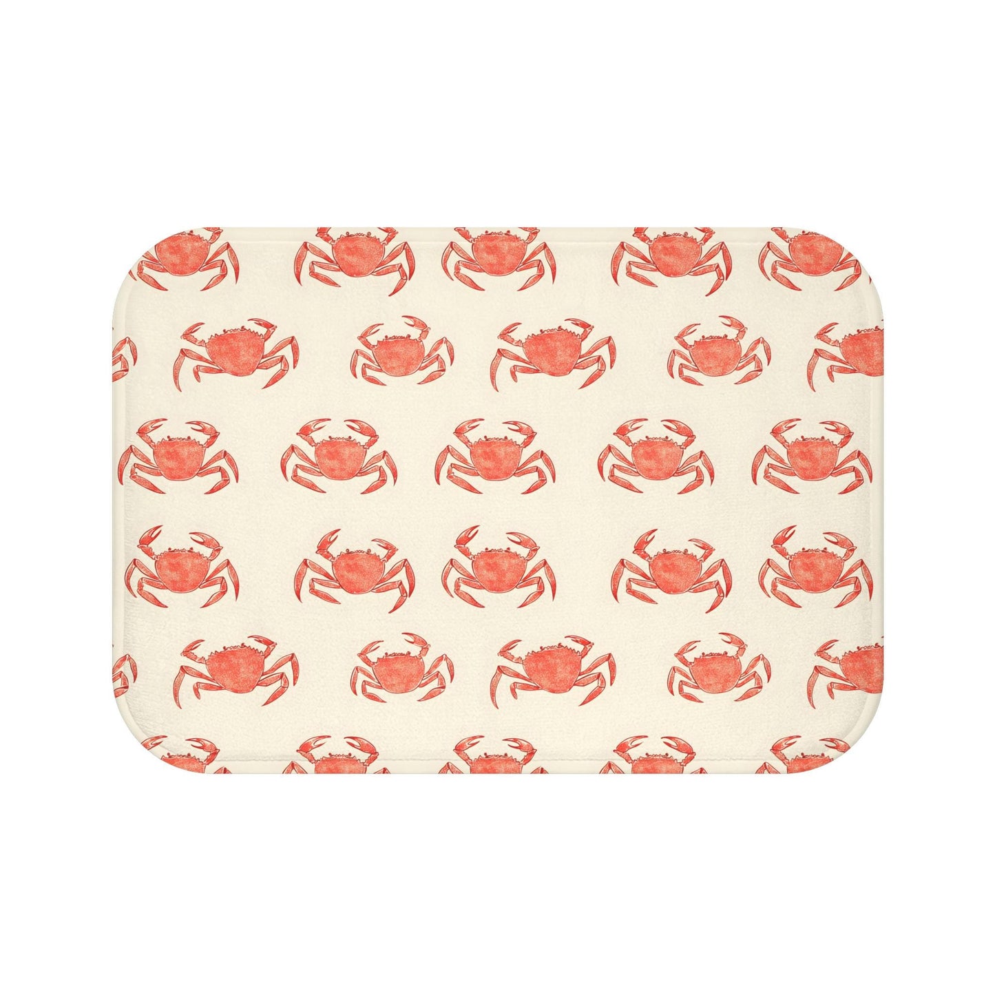 Funny Red Crab Bath Mat – Coastal Nautical Bathroom Rug