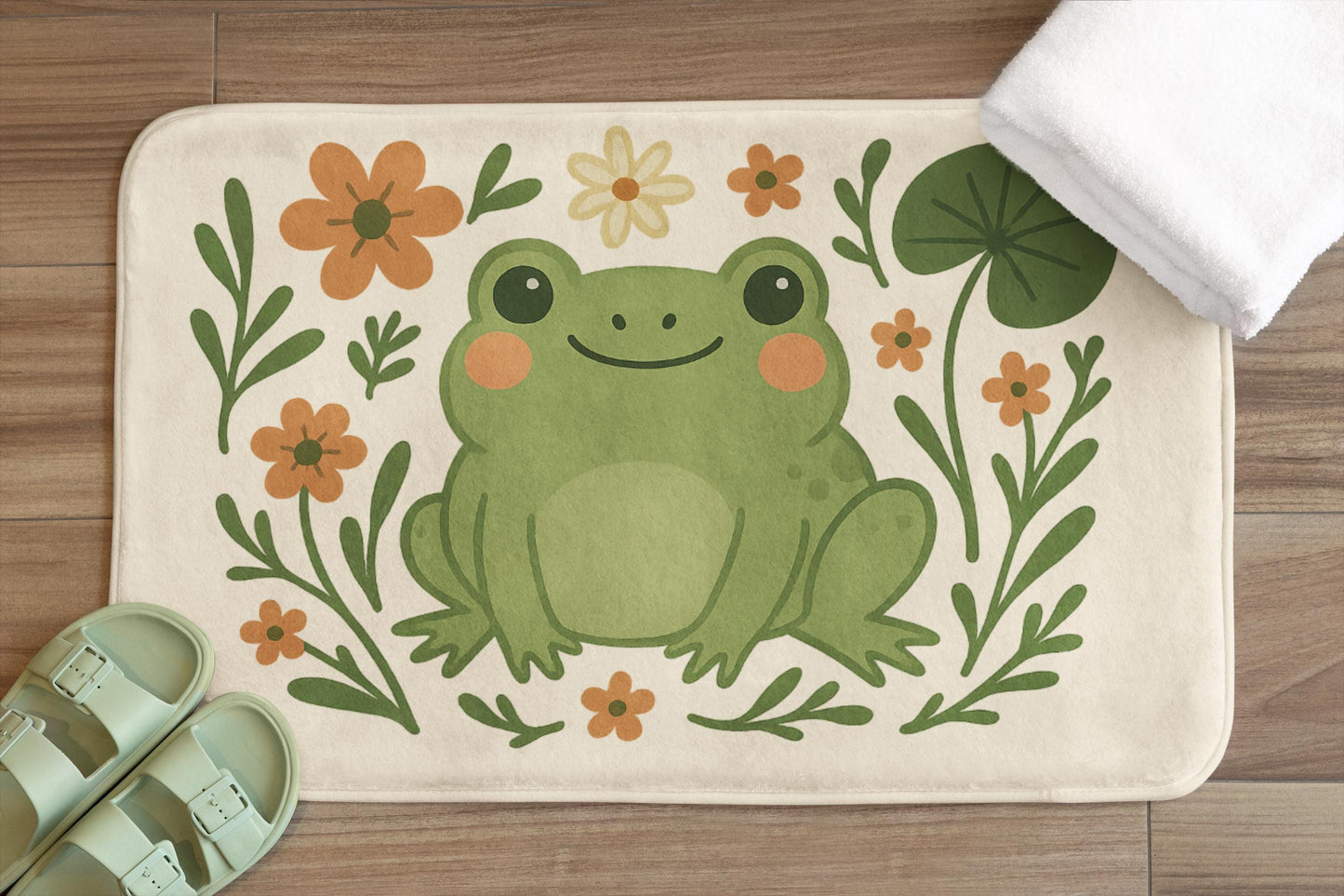 Frog Bath Mat – Cute Smiling Frog Bathroom Rug