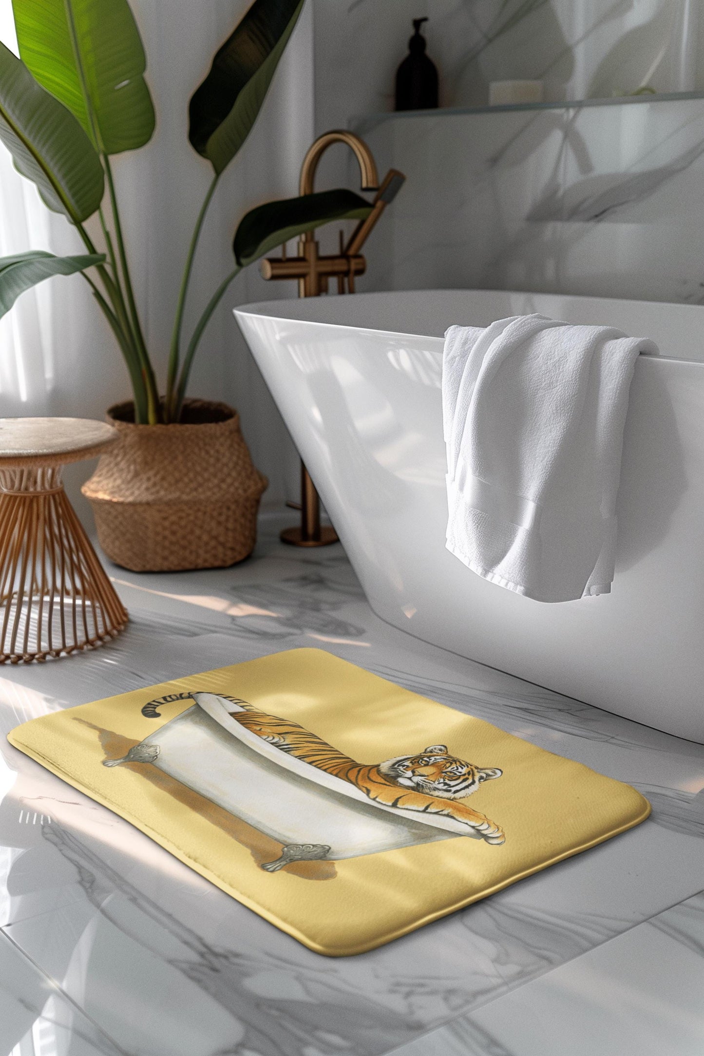 Tiger Bath Mat – Bold Jungle Animal Bathroom Rug