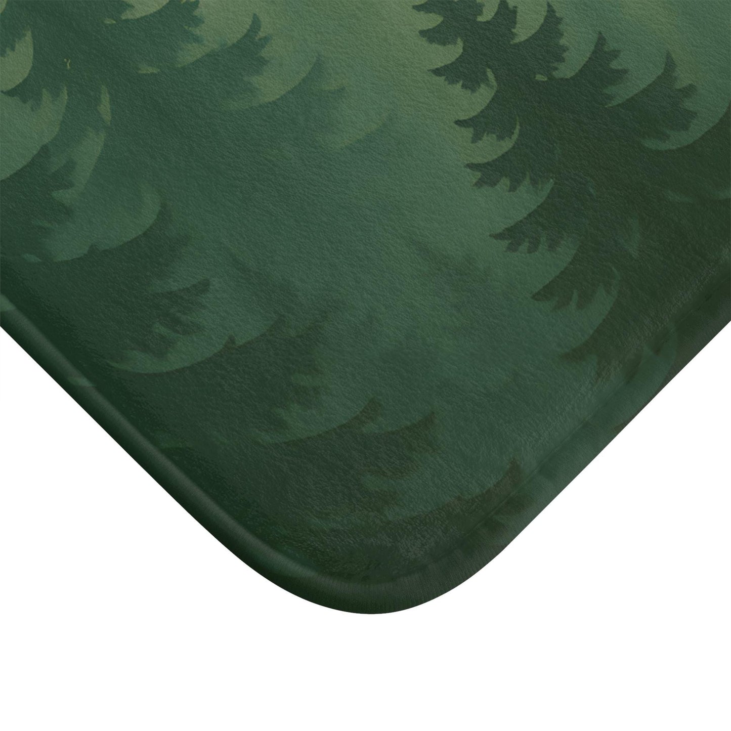 Woodland Bath Mat – Green Forest Bathroom Rug