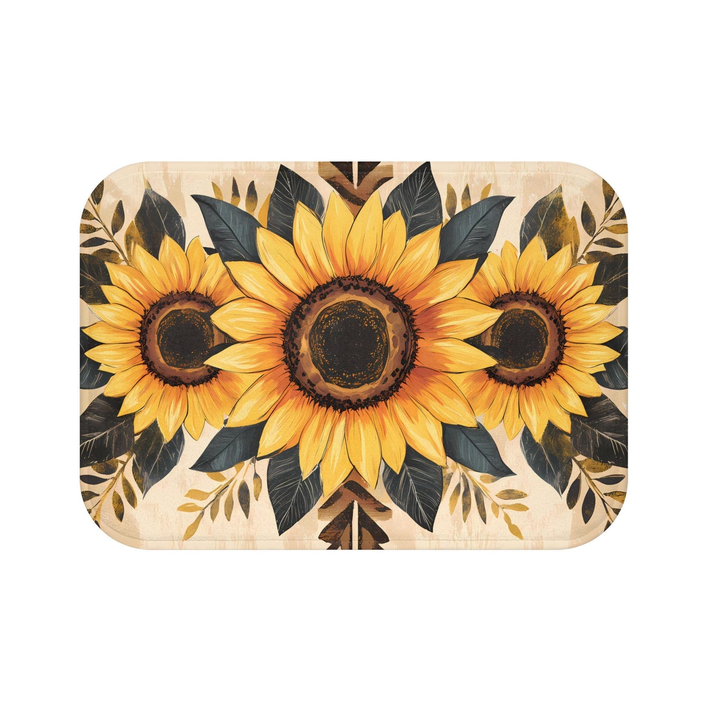 Sunflower Bath Mat – Rustic Farmhouse Bathroom Rug