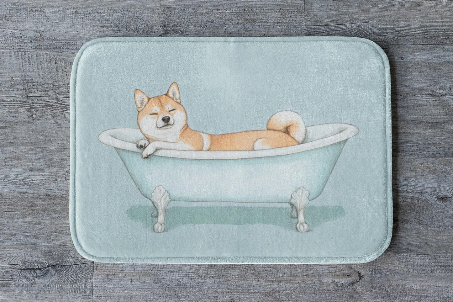 Shiba Inu Bath Mat – Cute Dog Bathroom Rug for Pet Lovers