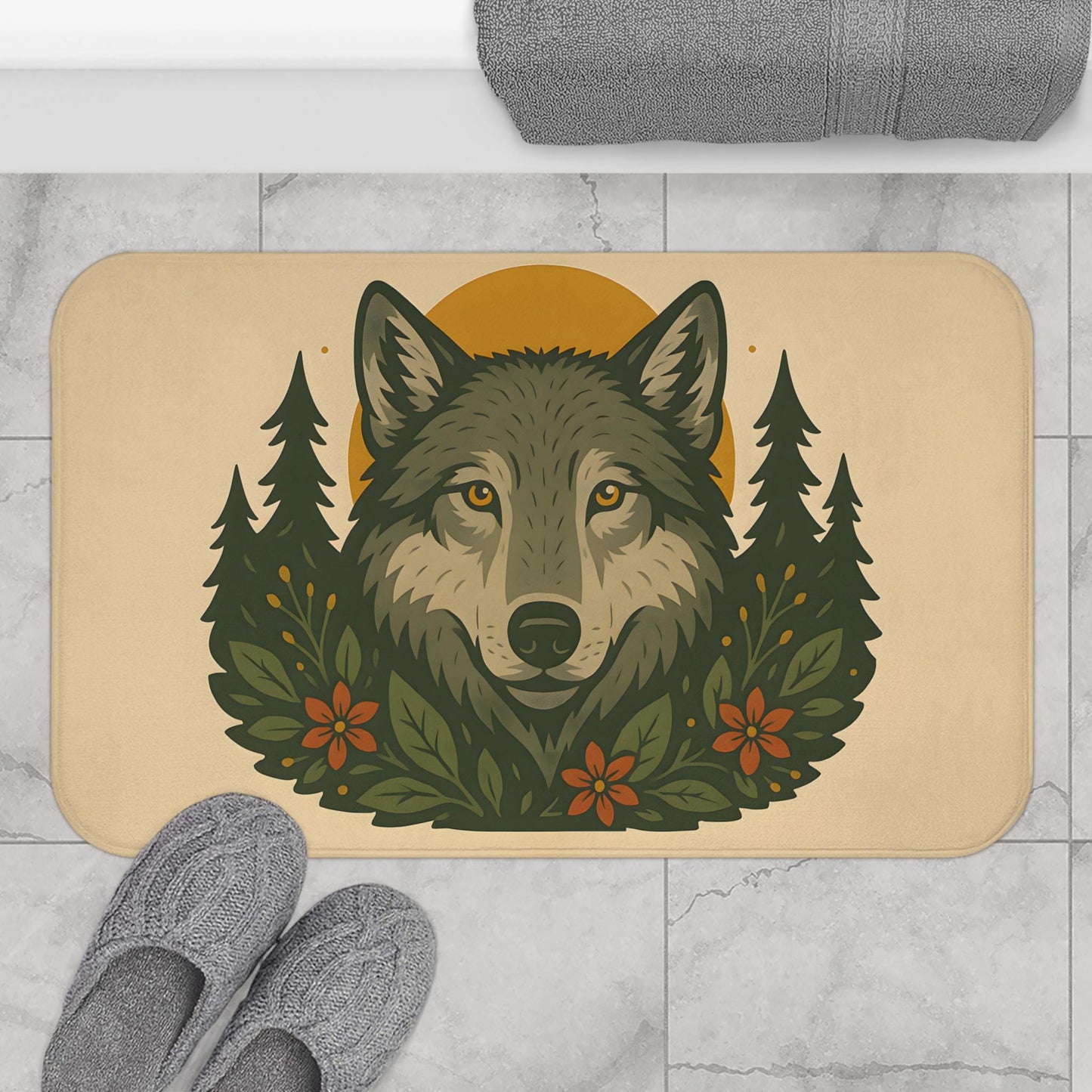 Wolf Bath Mat – Wild Animal Bathroom Rug