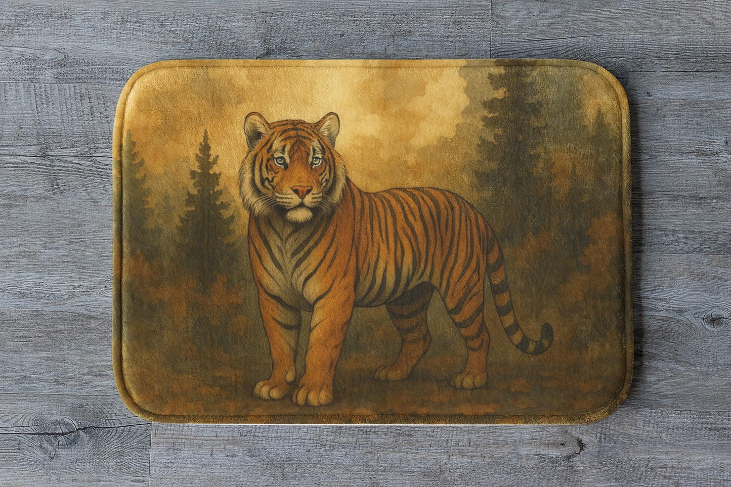 Tiger Bath Mat – Bold Jungle Animal Print Bathroom Rug