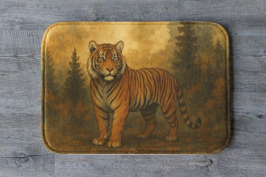 Tiger Bath Mat – Bold Jungle Animal Print Bathroom Rug