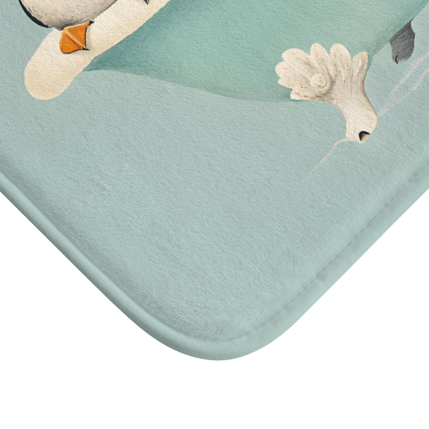 Puffin Bath Mat – Coastal Seabird Bathroom Rug, Ocean Wildlife Decor