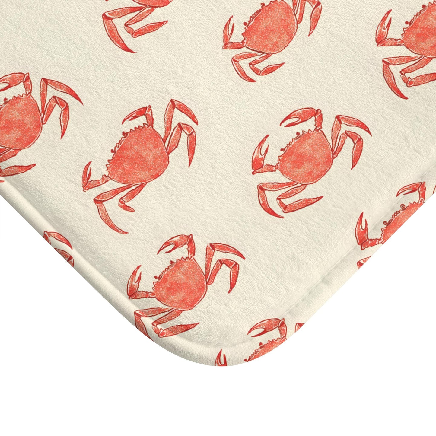 Funny Red Crab Bath Mat – Coastal Nautical Bathroom Rug
