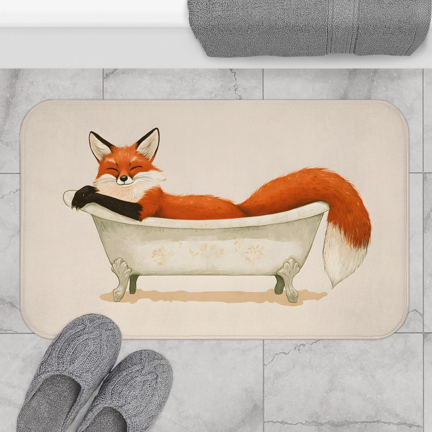 Fox Bath Mat – Woodland Animal Bathroom Rug