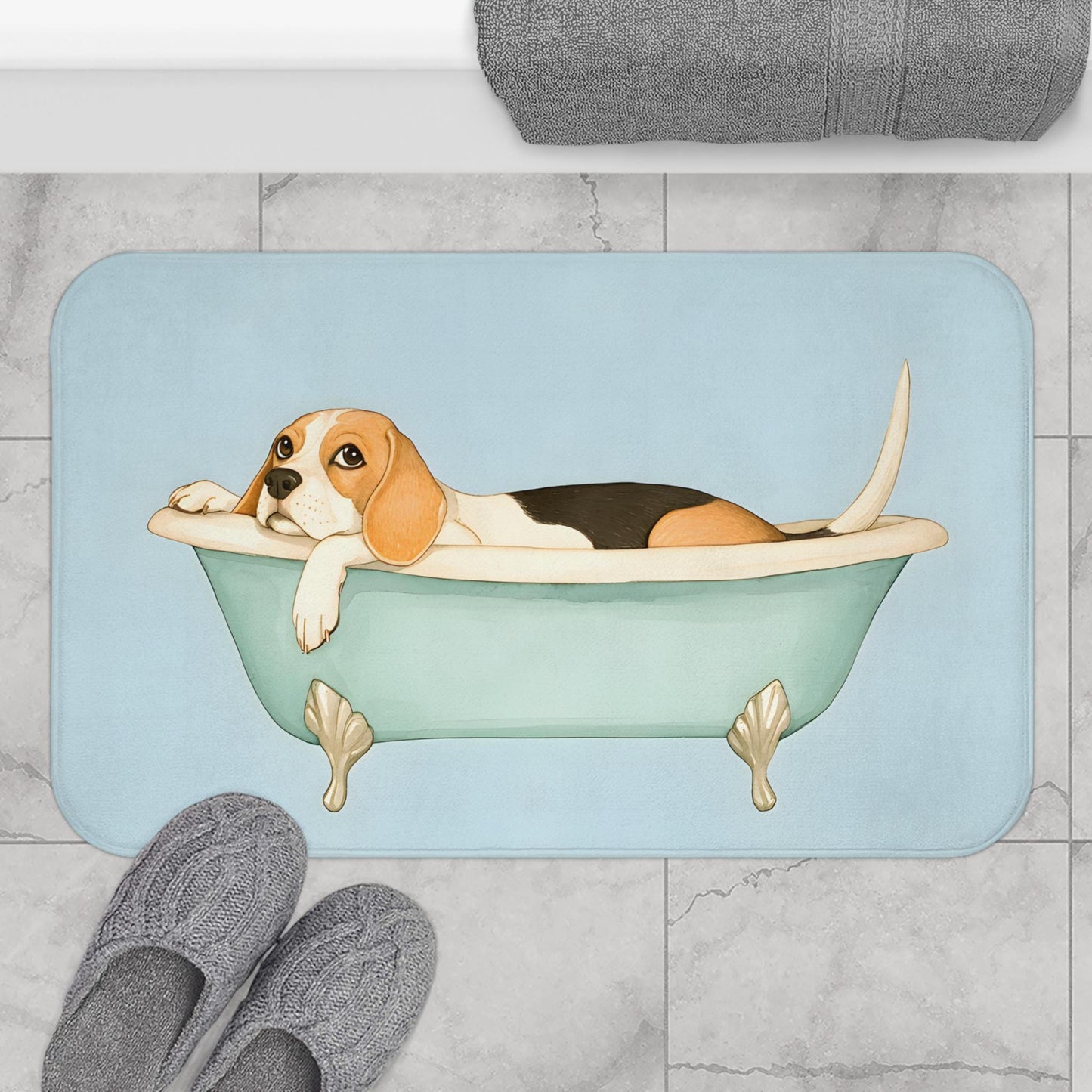 Beagle Bath Mat – Cute Dog Bathroom Rug