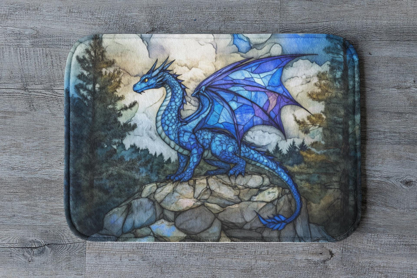 Blue Dragon Bath Mat – Fantasy Bathroom Decor