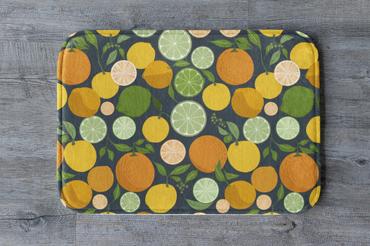 Citrus Fruit Bath Mat – Lemon and Orange Bathroom Rug