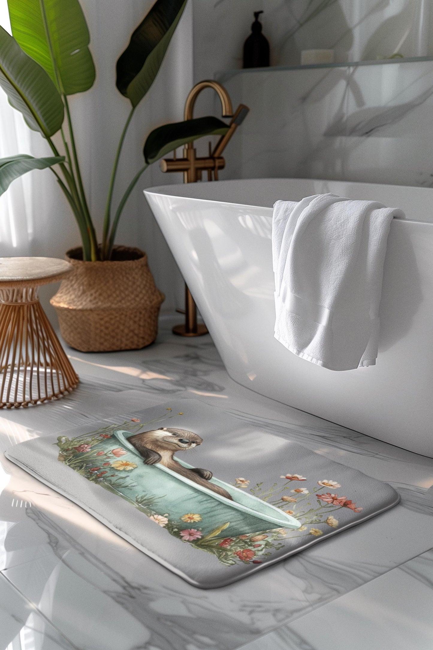 Otter Bath Mat – Funny Animal Bathroom Rug with Cute Design