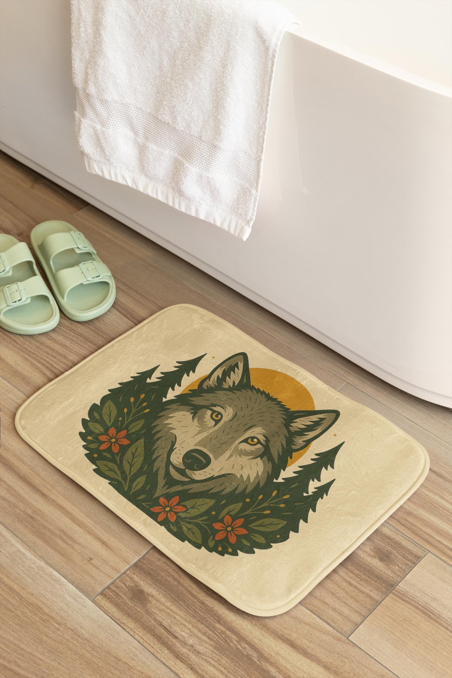 Wolf Bath Mat – Wild Animal Bathroom Rug