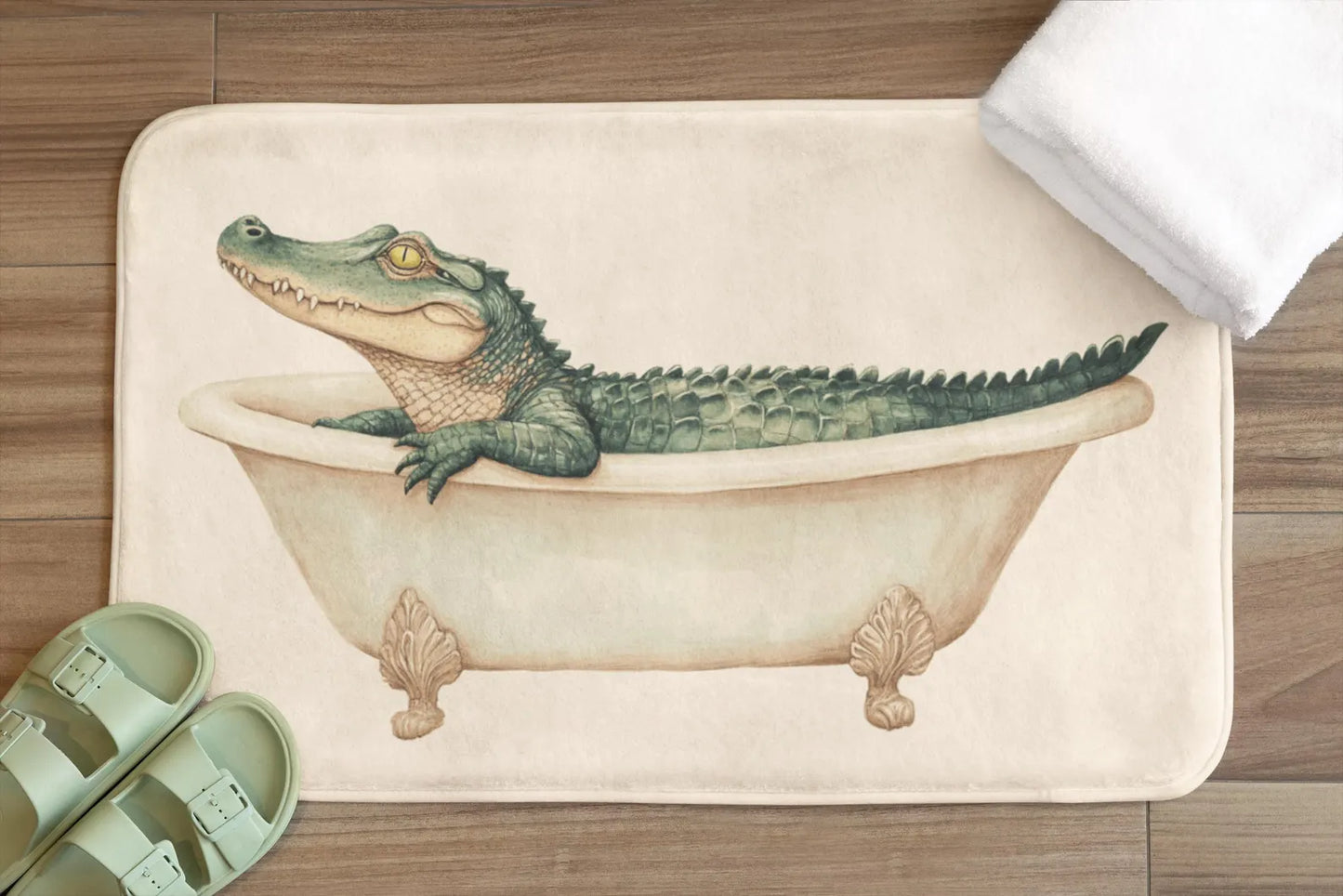 Alligator Bath Mat – Funny Animal Bathroom Rug