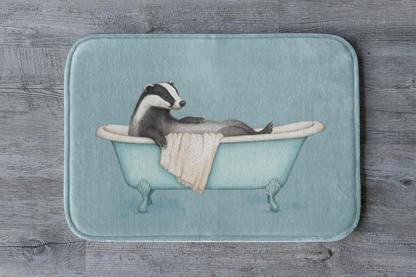 Badger Bath Mat – Cute Woodland Animal Bathroom Rug
