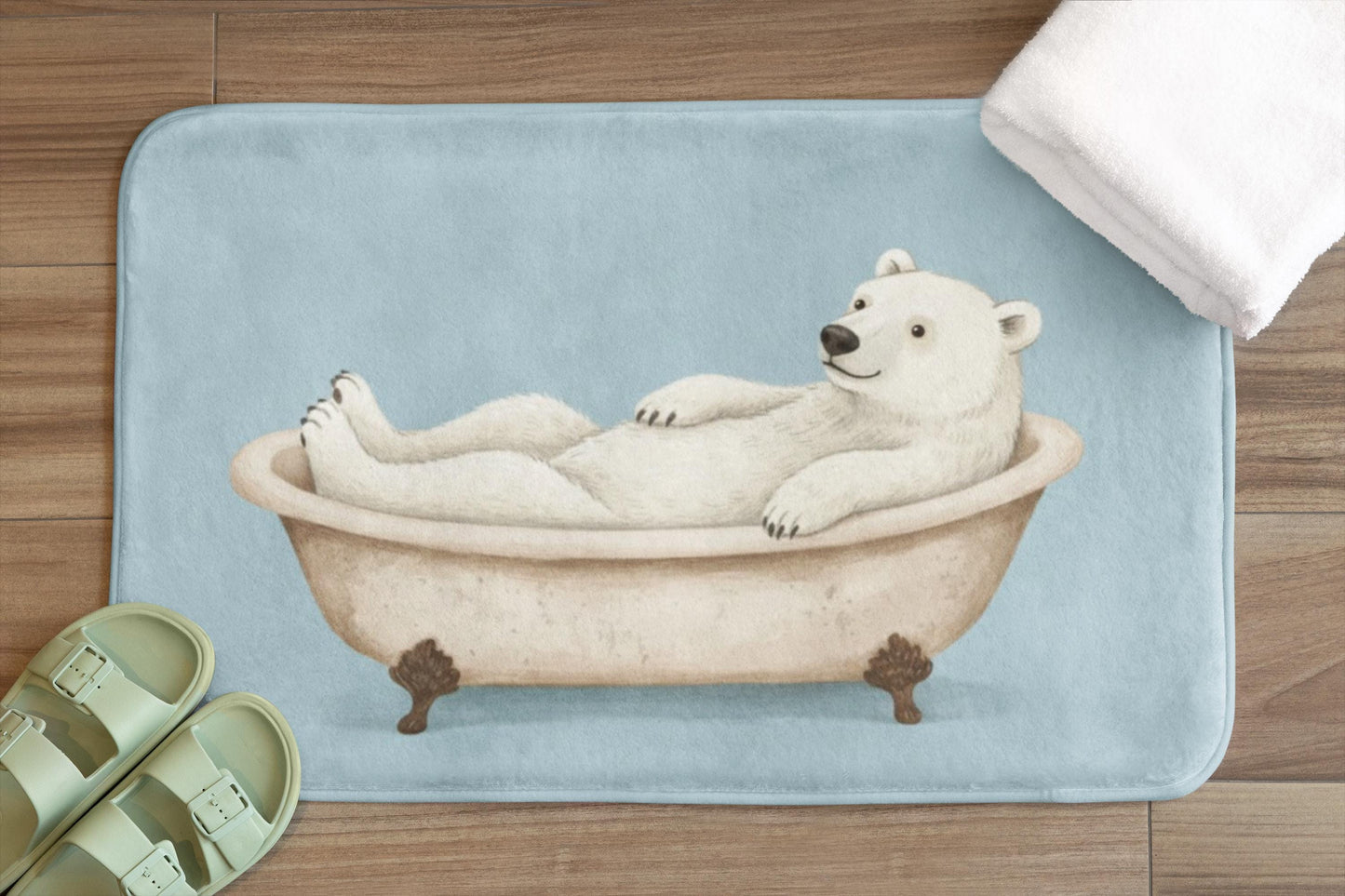 Polar Bear Bath Mat – Arctic Animal Bathroom Rug