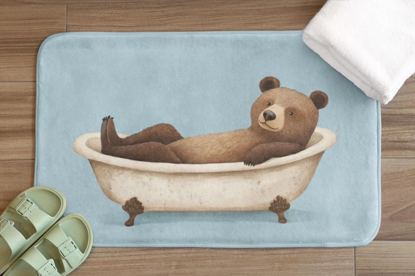 Brown Bear Bath Mat – Rustic Woodland Bathroom Rug