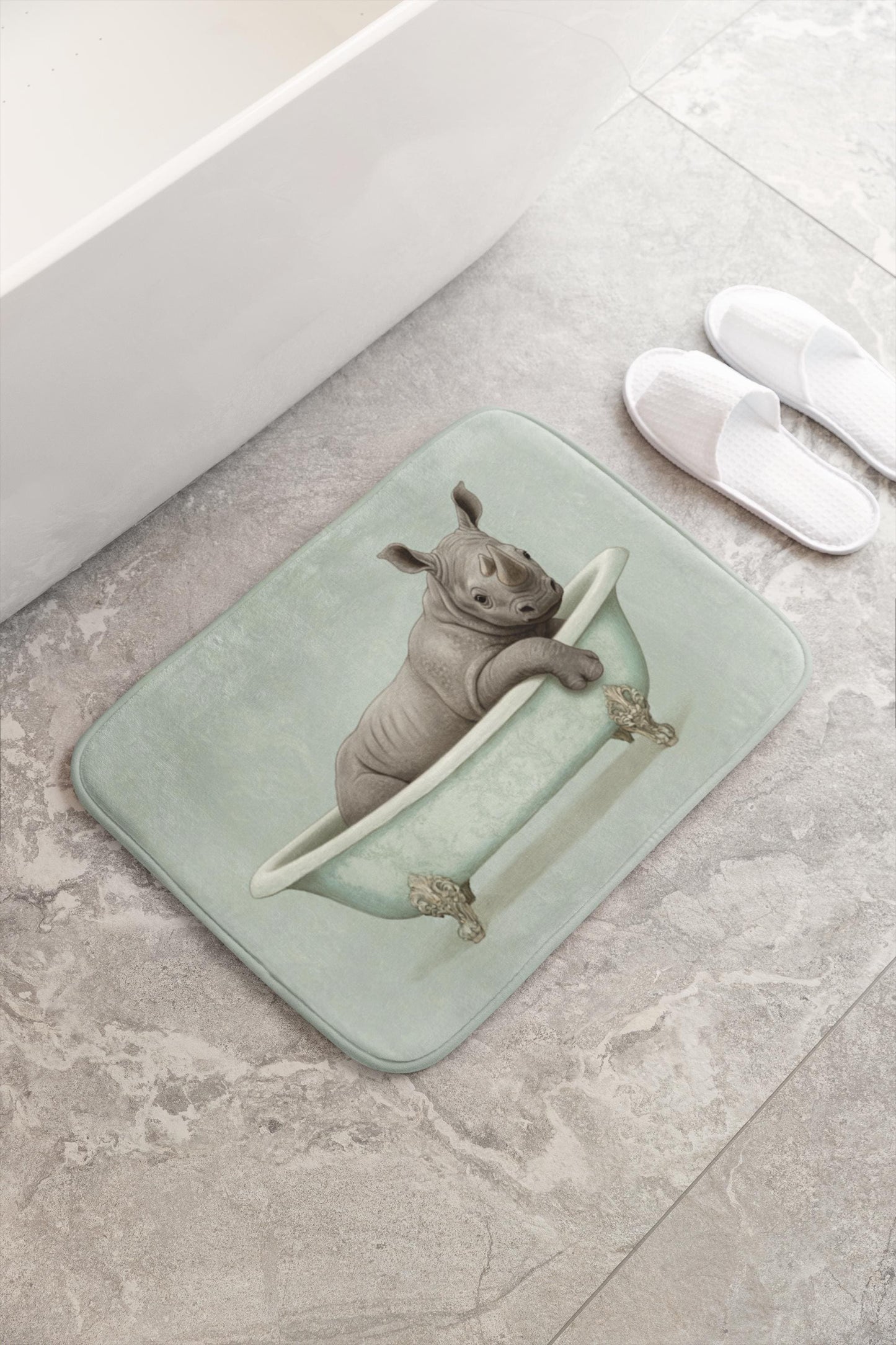 Rhino Bath Mat – Bold Safari Animal Bathroom Rug