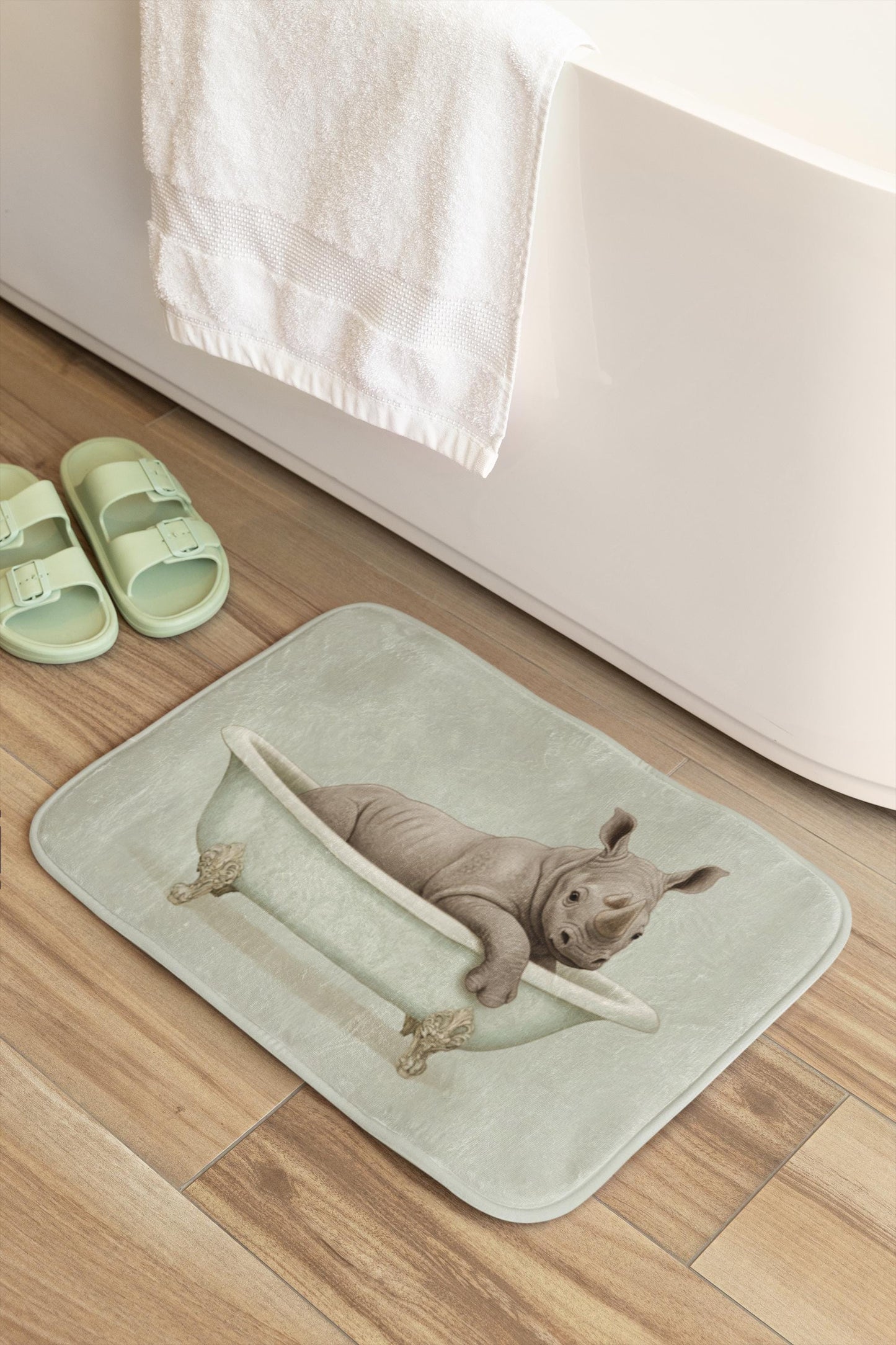 Rhino Bath Mat – Bold Safari Animal Bathroom Rug