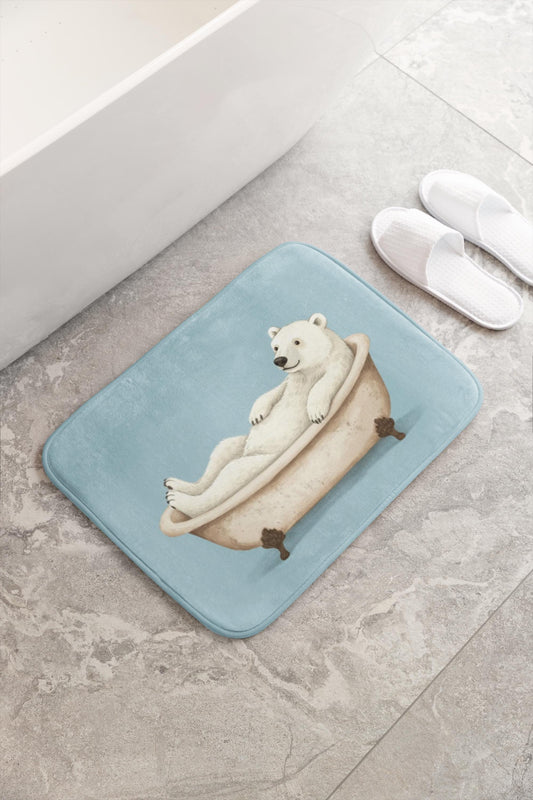 Polar Bear Bath Mat – Arctic Animal Bathroom Rug