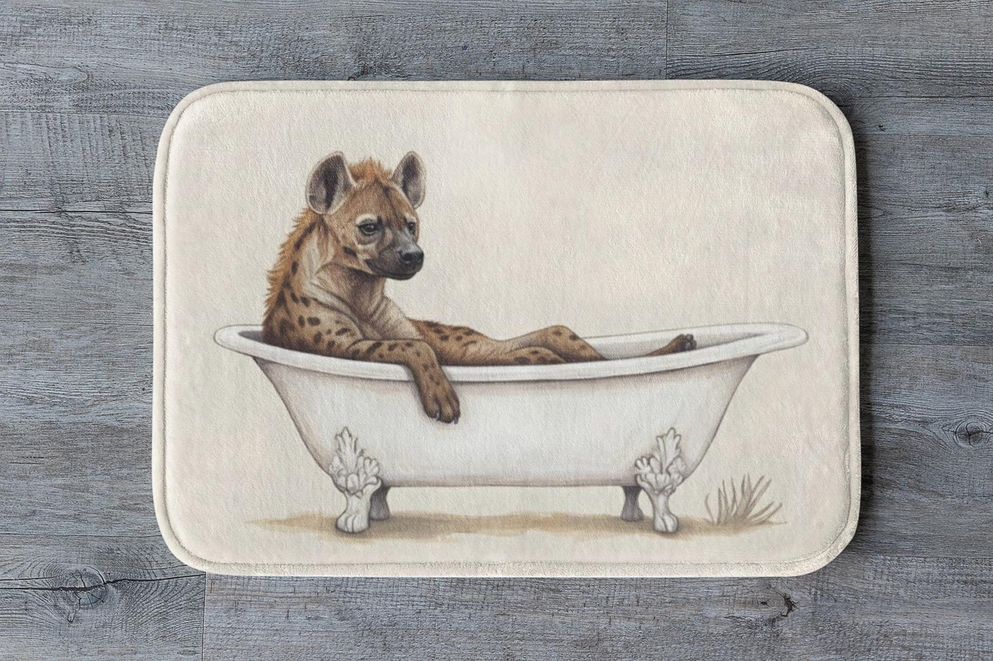 Hyena Bath Mat – Quirky Safari Animal Bathroom Rug