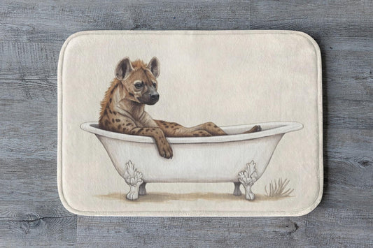 Hyena Bath Mat – Quirky Safari Animal Bathroom Rug