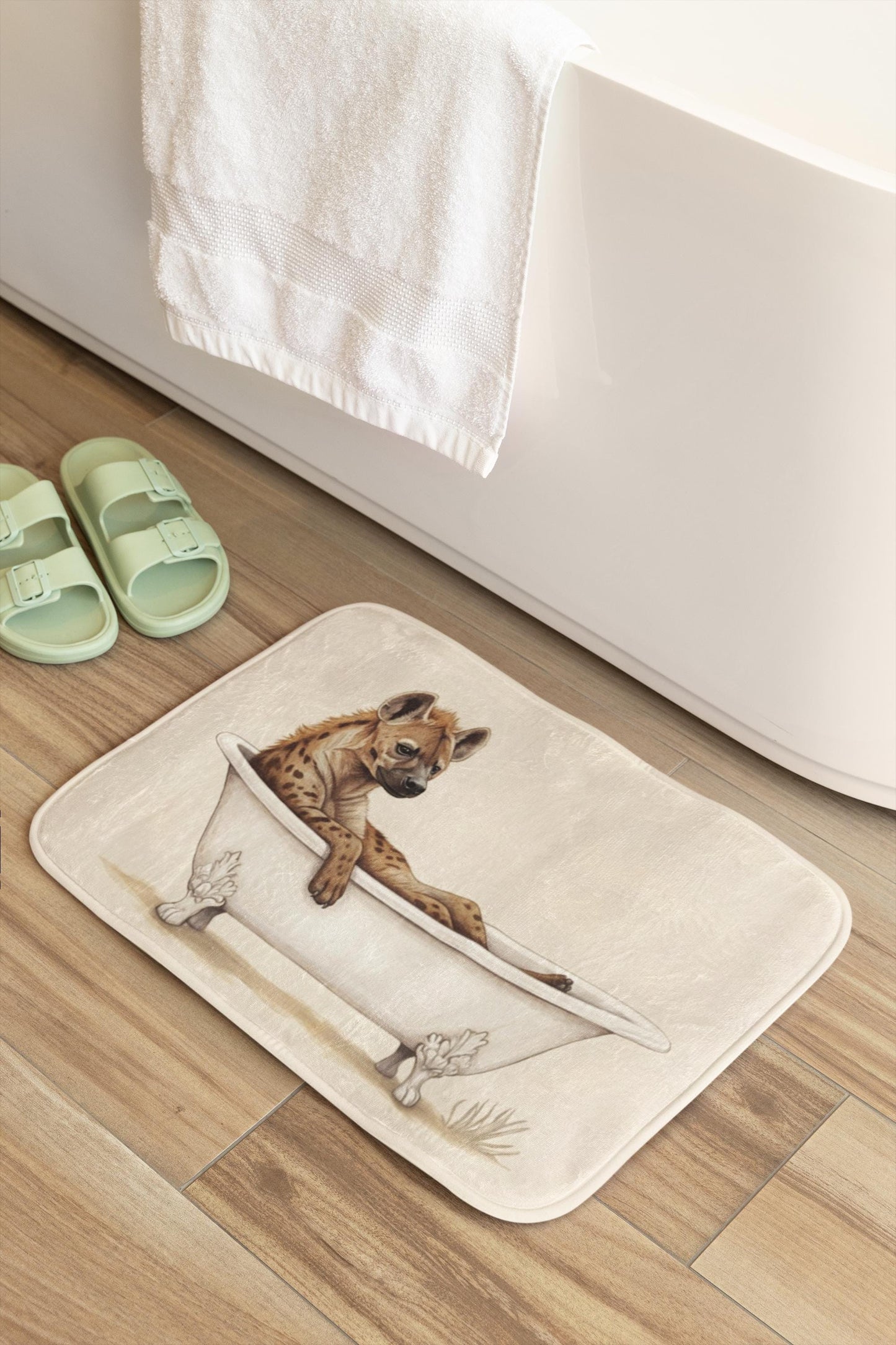 Hyena Bath Mat – Quirky Safari Animal Bathroom Rug