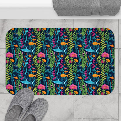 Tropical Fish Bath Mat – Colorful Ocean Bathroom Rug