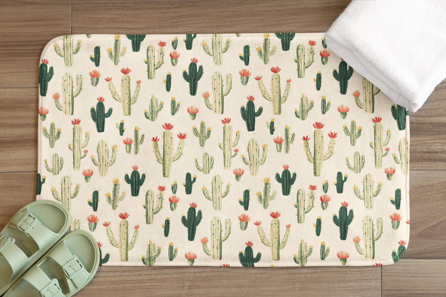 Cactus Bath Mat – Desert Botanical Bathroom Rug