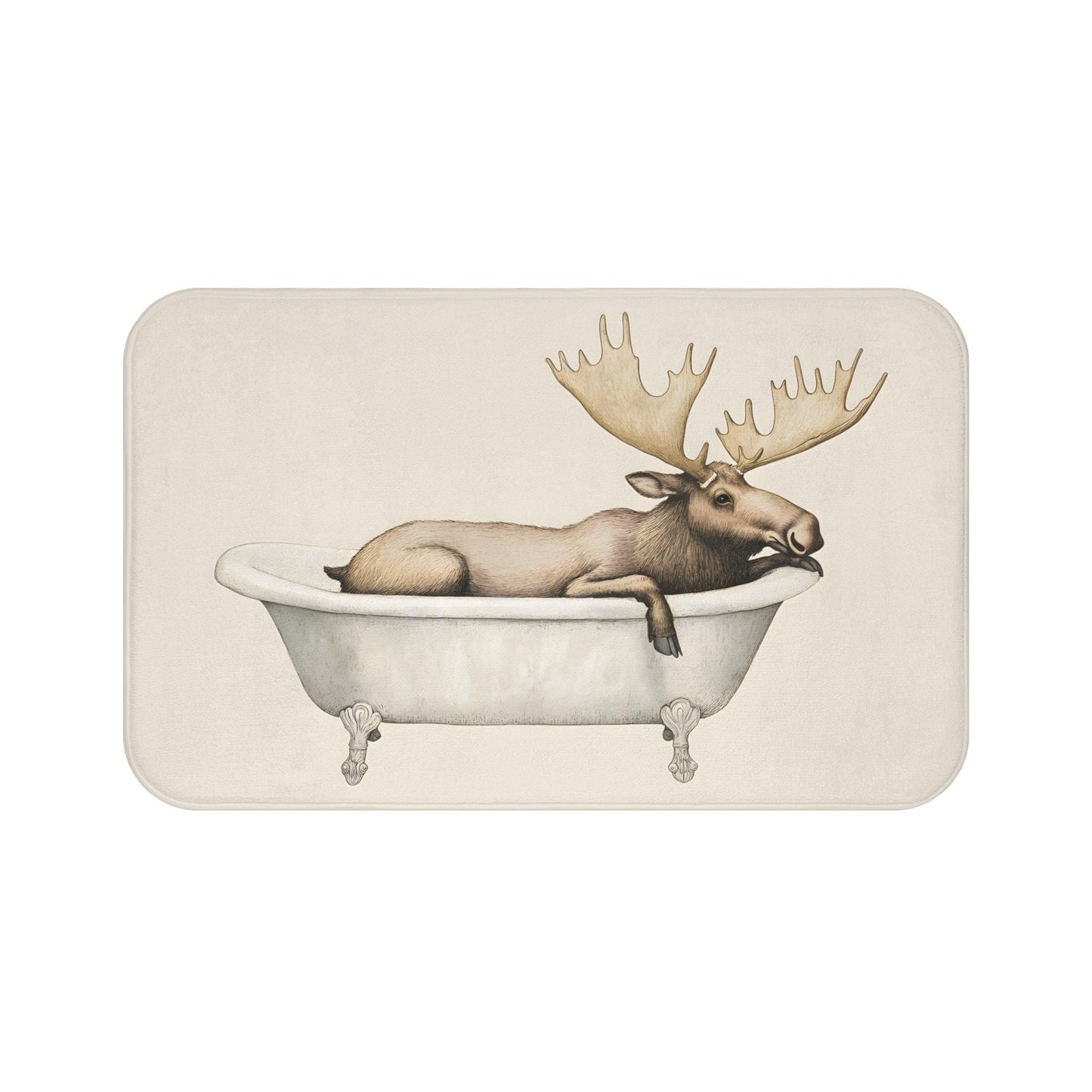 Moose Bath Mat – Rustic Cabin Bathroom Decor