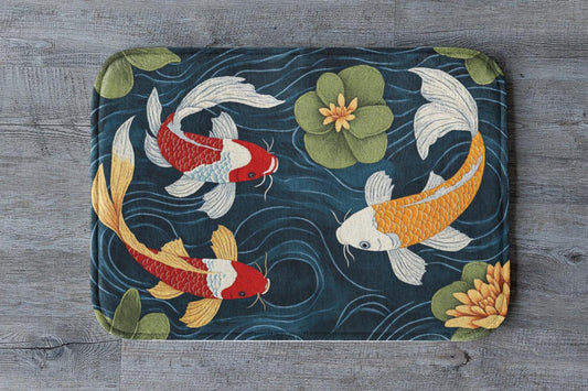 Japanese Koi Fish Bath Mat – Zen Inspired Bathroom Decor