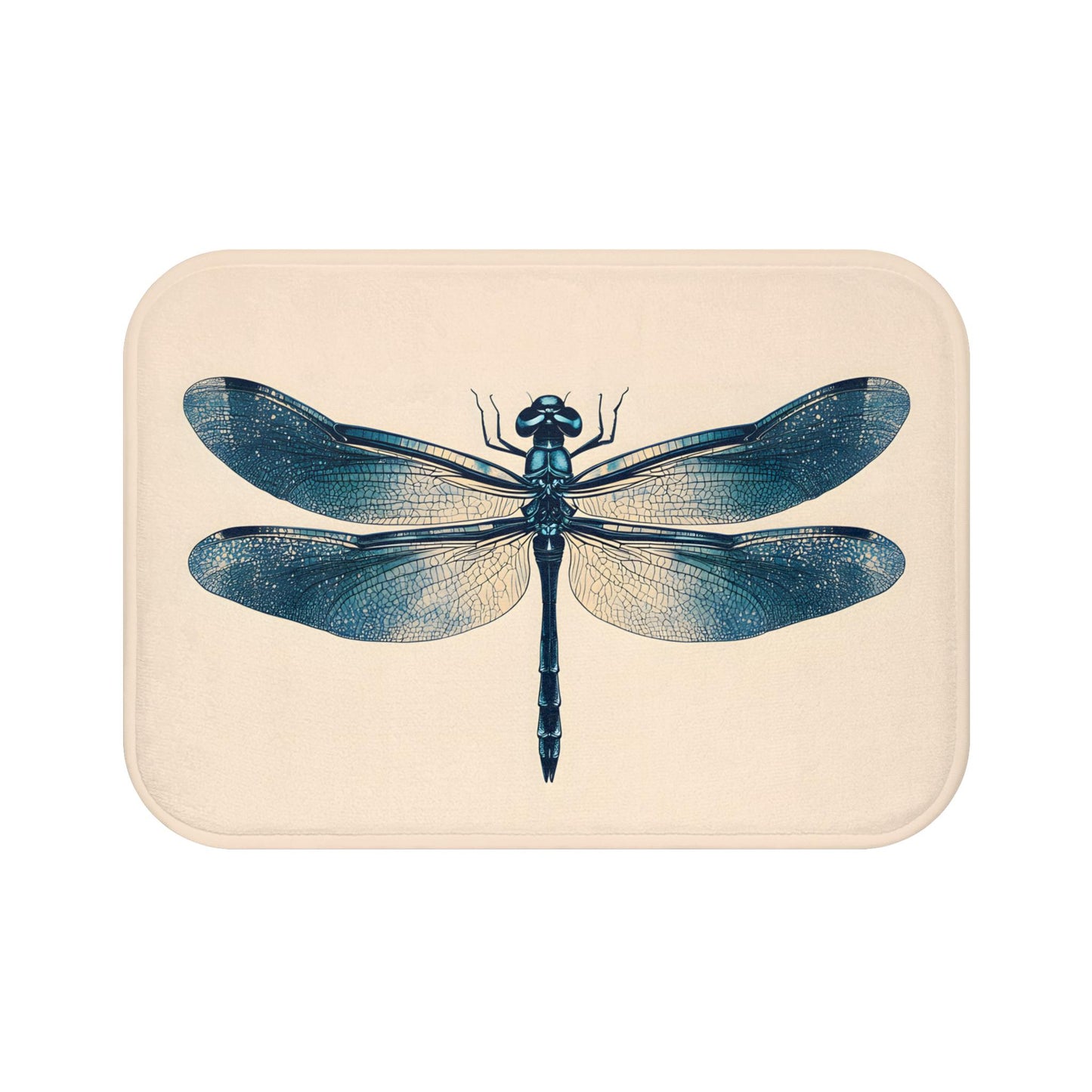 Dragonfly Bath Mat – Nature Bathroom Rug, Botanical Insect Decor, Soft Non-Slip