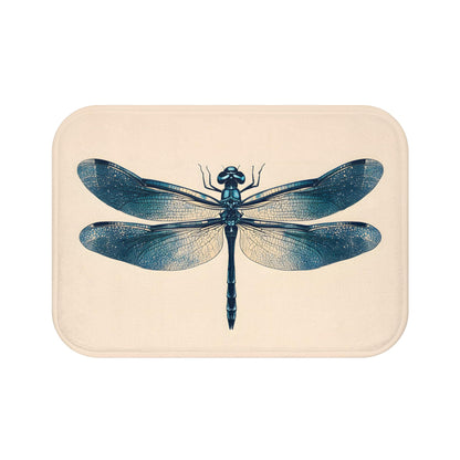 Dragonfly Bath Mat – Nature Bathroom Rug, Botanical Insect Decor, Soft Non-Slip