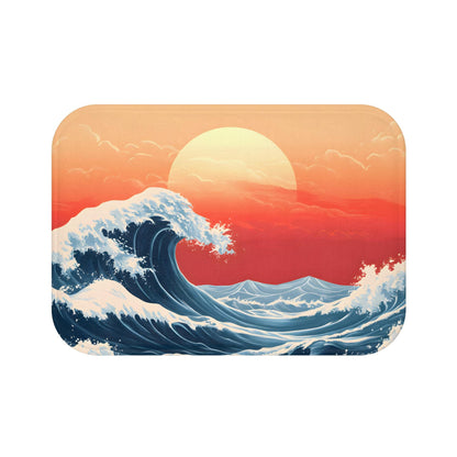 Japanese Wave Bath Mat – Ocean Inspired Bathroom Rug