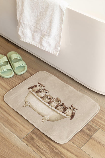 Owl Bath Mat – Woodland Animal Bathroom Rug
