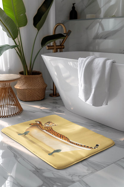 Cheetah Bath Mat – Wild Animal Print Bathroom Rug