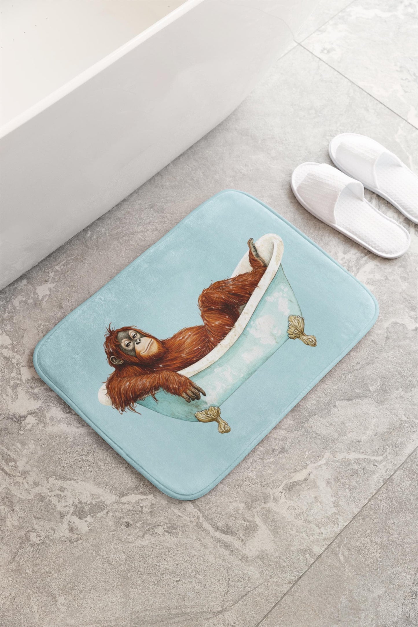 Orangutan Bath Mat – Funny Animal Bathroom Rug