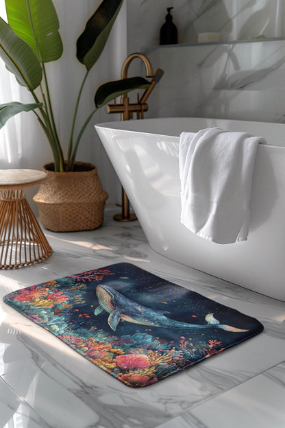 Whale Bath Mat – Nautical Ocean Bathroom Rug
