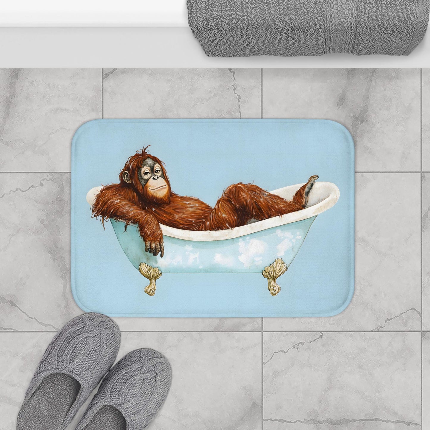 Orangutan Bath Mat – Funny Animal Bathroom Rug