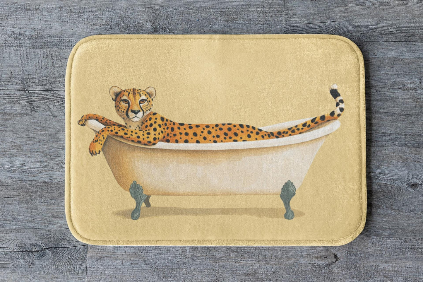 Cheetah Bath Mat – Wild Animal Print Bathroom Rug
