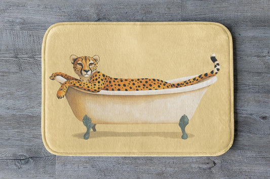 Cheetah Bath Mat – Wild Animal Print Bathroom Rug