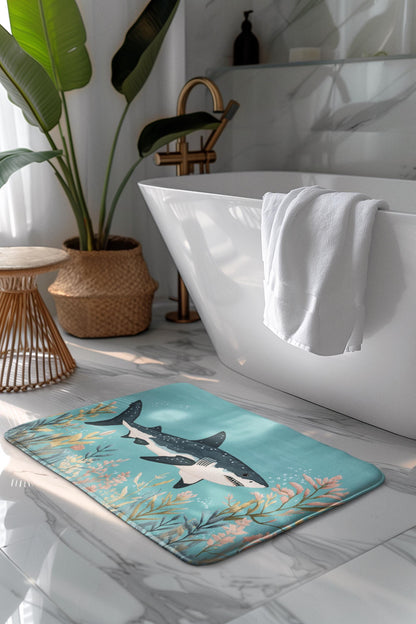 Shark Bath Mat – Nautical Ocean Bathroom Rug
