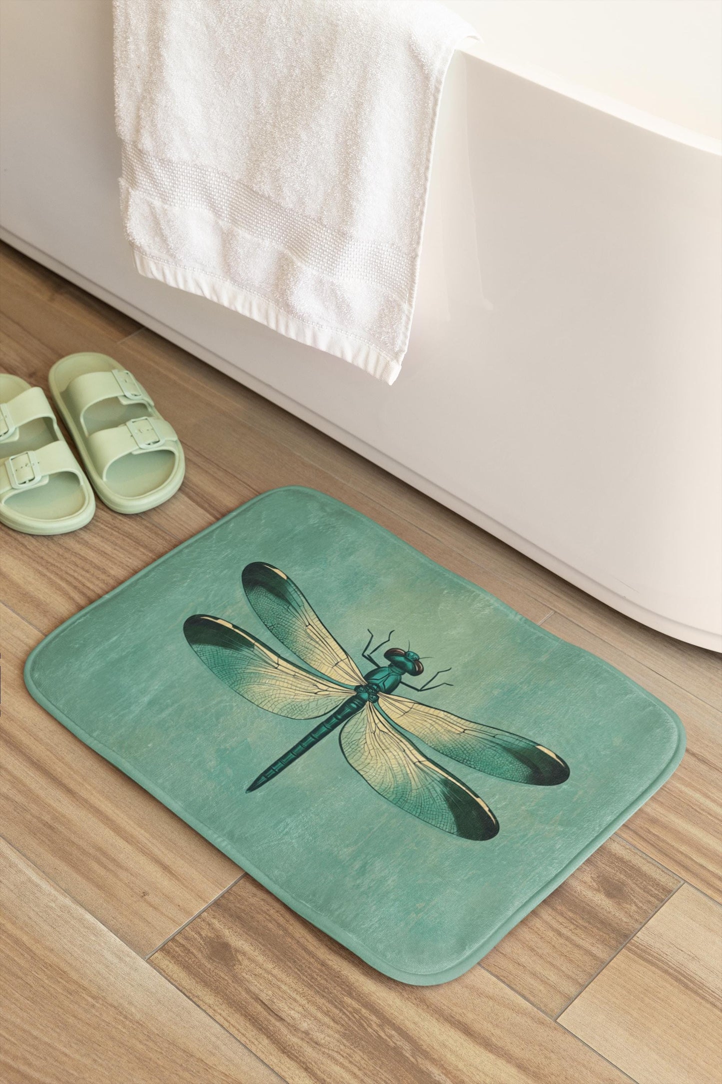 Dragonfly Bath Mat – Artistic Insect Bathroom Rug