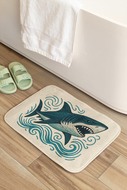 Shark Bath Mat – Fun Ocean Theme Bathroom Rug