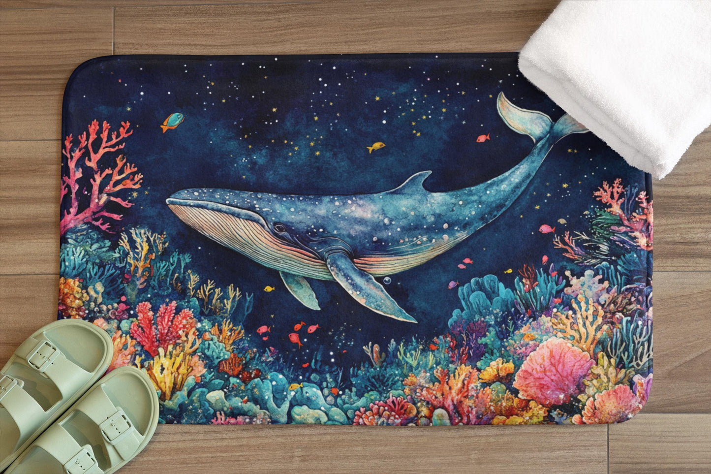 Whale Bath Mat – Nautical Ocean Bathroom Rug