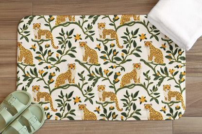 Leopard Bath Mat – Chic Animal Print Bathroom Rug