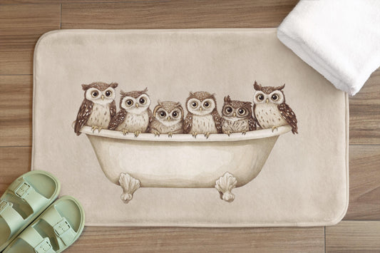 Owl Bath Mat – Woodland Animal Bathroom Rug