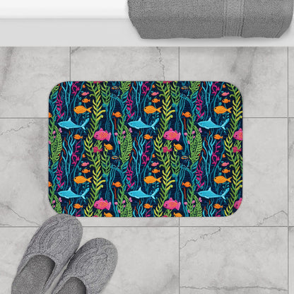 Tropical Fish Bath Mat – Colorful Ocean Bathroom Rug