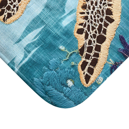 Sea Turtle Bath Mat – Ocean Animal Bathroom Rug