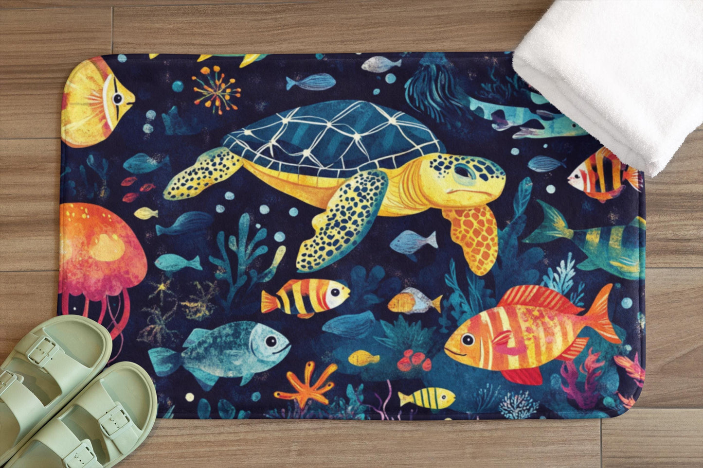 Sea Turtle Bath Mat – Ocean Bathroom Rug